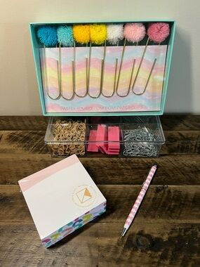 Pastel Pom Pom Paperclips Set | Cute Desk Accessories | Planner Teacher Gift